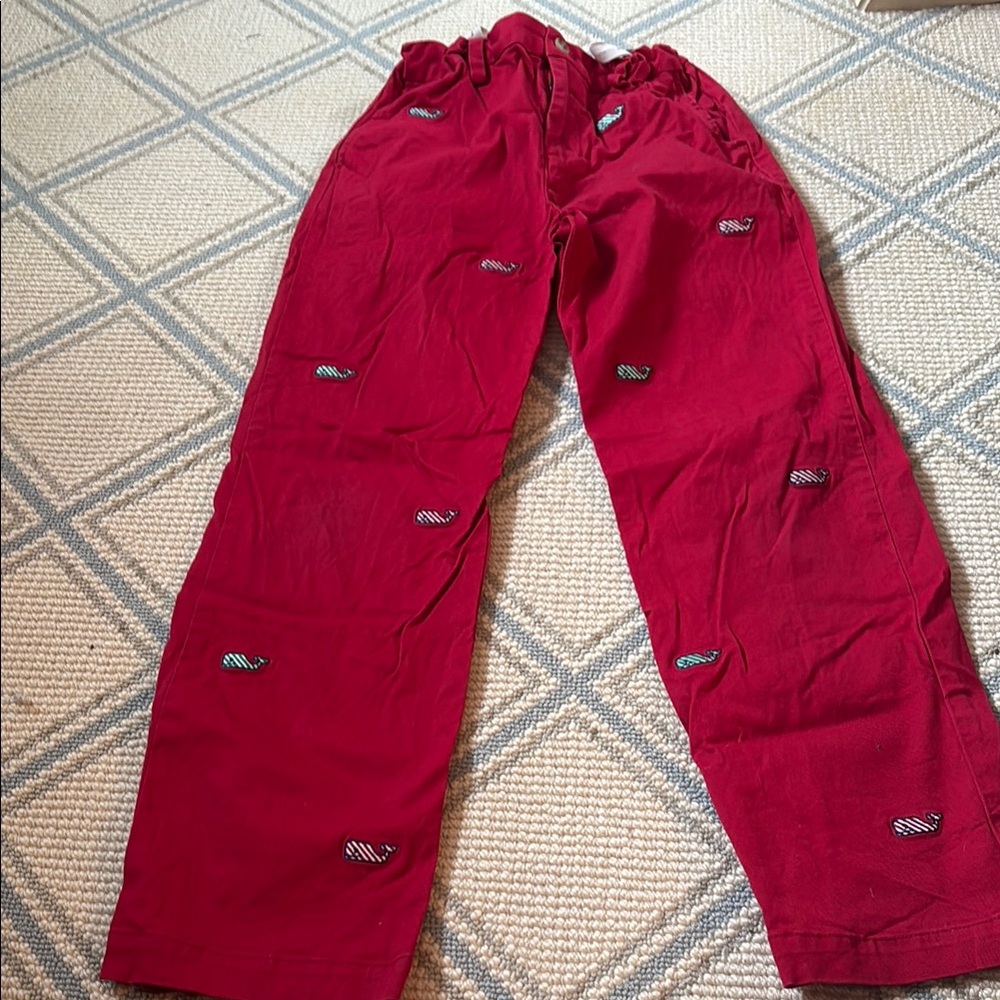 Vineyard Vines Boys Sz 12 Pants with Embroidered Details EUC